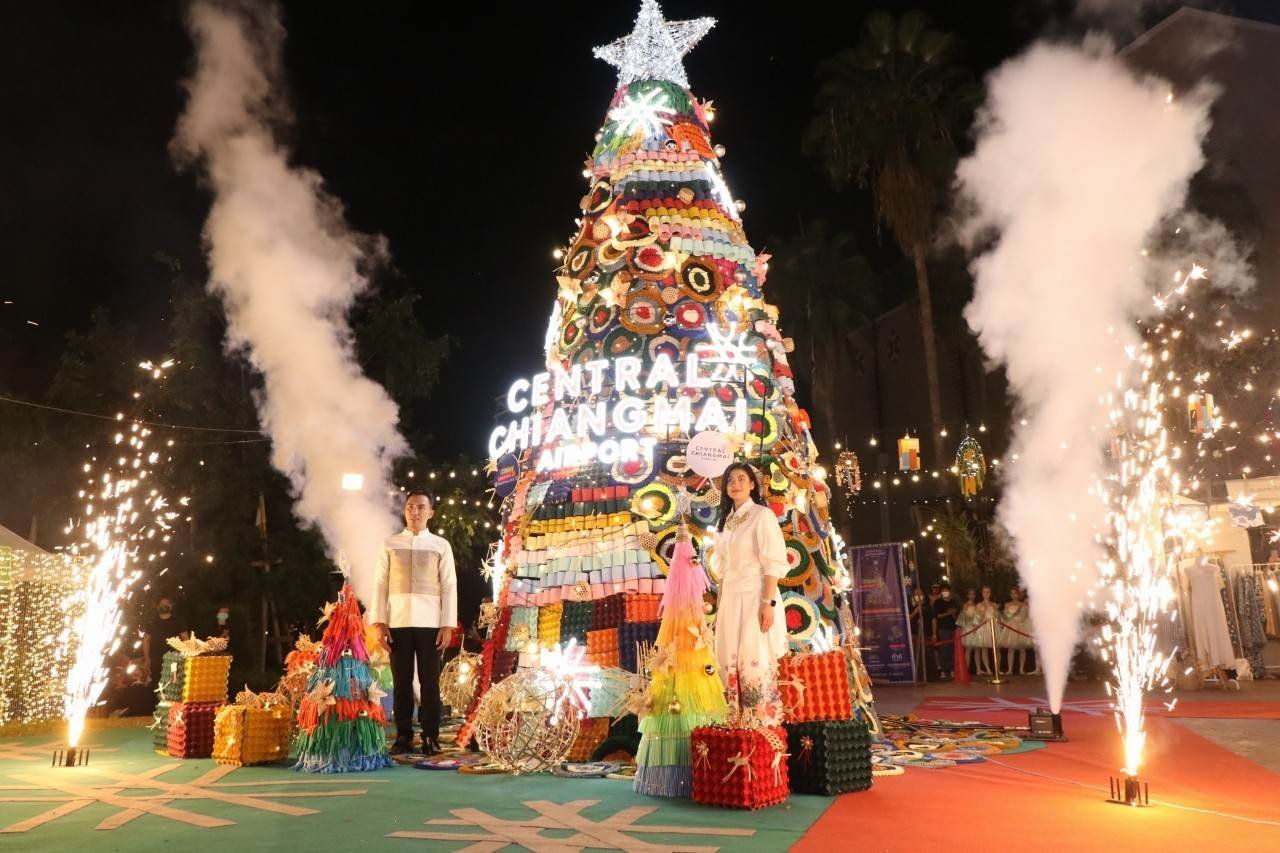 Décorations de Noël à Chiang Mai en décembre
