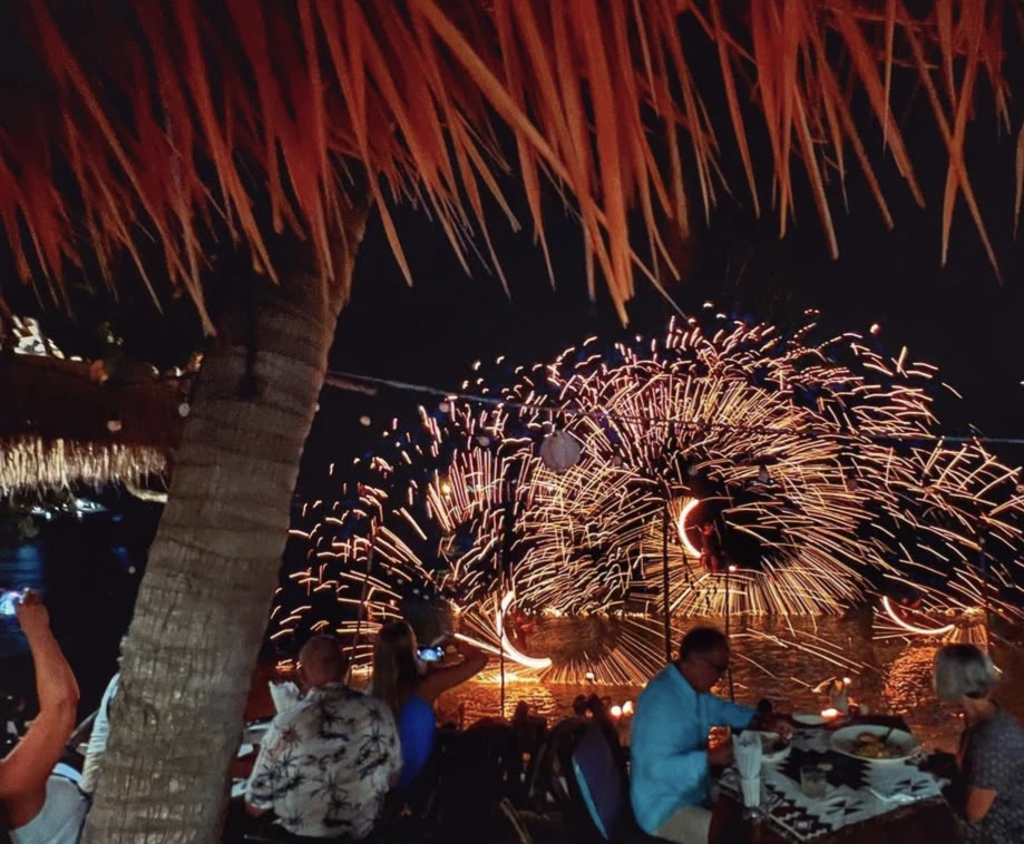 spectacle de feu koh samui noel