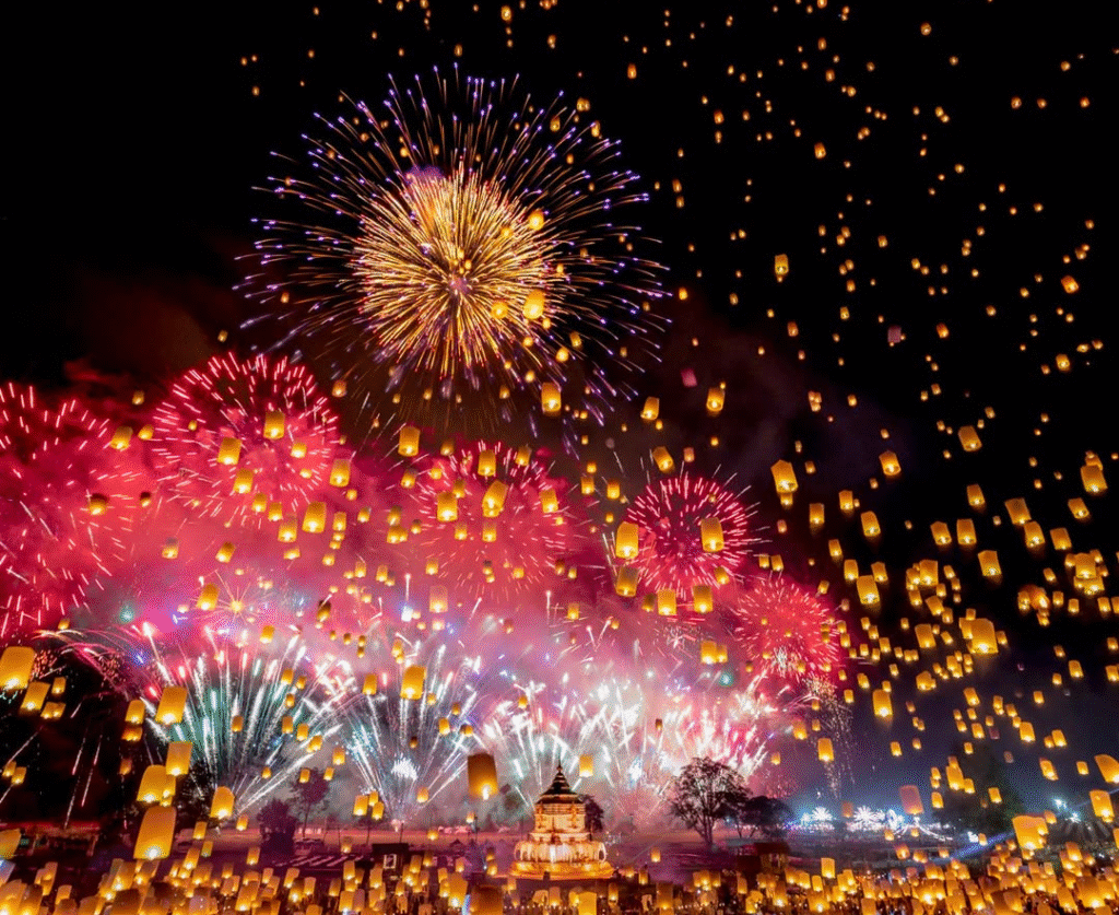 yi peng festival lanternes